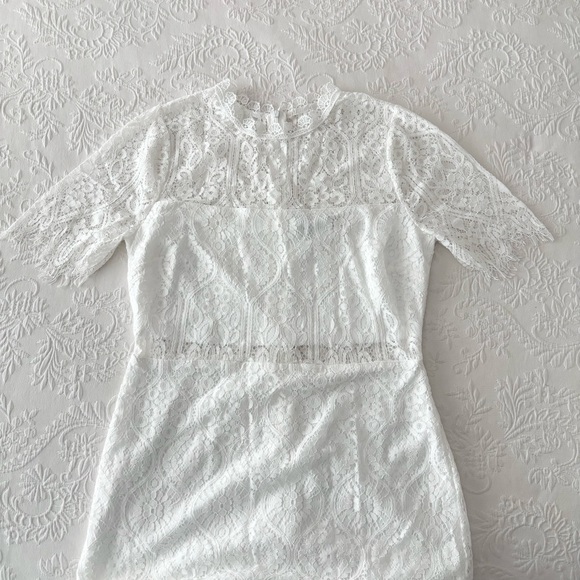NWOT Lulus Remarkable White Lace Dress Large - Picture 3 of 8